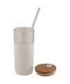 Arlo 600 ml glass tumbler with bamboo lid