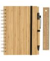 Franklin B6 bamboo notebook with pen and ruler