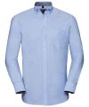 Long sleeve tailored washed Oxford shirt