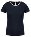 Women's piqué knit crew neck t-shirt