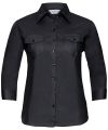 Women's roll-sleeve ¾ sleeve shirt