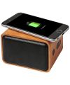 Wooden speaker with wireless charging pad