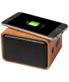 Wooden speaker with wireless charging pad