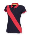 Women's diagonal stripe piqué polo shirt - tag-free
