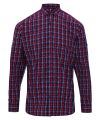 Sidehill check cotton long sleeve shirt