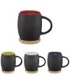 Hearth 400 ml ceramic mug with wooden lid, coaster