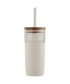 Arlo 600 ml glass tumbler with bamboo lid