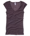 Sheer mini rib v-neck t-shirt