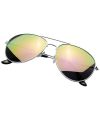 Aviator sunglasses with coloured mirrored lenses