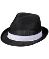 Trilby set, BK hat WH ribbon