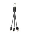 Metal 3-in-1 charging cable with keychain