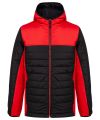 Hooded contrast padded jacket