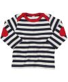 Baby stripy long sleeve T (with elbow patches)