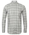 Brushed check casual shirt with button-down collar