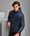 Box quilt hooded jacket
