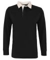 Men's classic fit long sleeved vintage rugby shirt