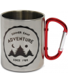 Stainless Steel Mug 300ml w/Red Carabiner Handle 8.8 x 7.5cm