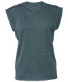 Women's flowy muscle tee with rolled cuff