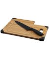 Avery bamboo cutting board with knife