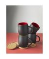 Hearth 400 ml ceramic mug with wooden lid, coaster