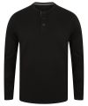 Washed long sleeve Henley T