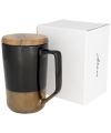 Tahoe 470 ml ceramic mug with wooden lid