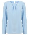 Women's pleat front long sleeve blouse