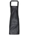 Faux leather bib apron