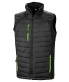 Black compass padded softshell gilet