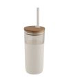 Arlo 600 ml glass tumbler with bamboo lid