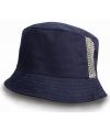 Deluxe washed cotton bucket hat with side mesh panels