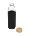 Kai 540 ml glass sport bottle with wood lid