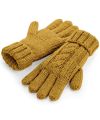 Cable knit melange gloves