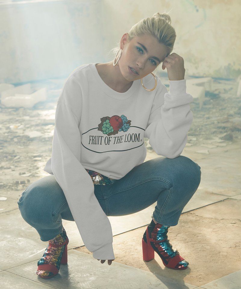 Vintage set-in sweatshirt large logo print