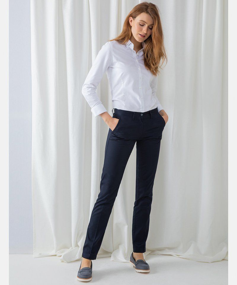 Women's 65/35 flat fronted chino trousers
