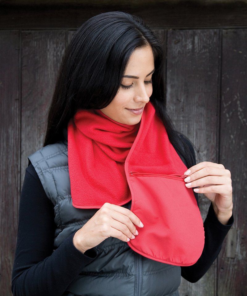 Polartherm™ fleece scarf with zip pocket