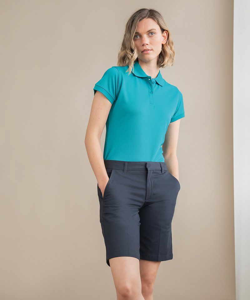 Women's Teflon®-coated flat fronted chino shorts