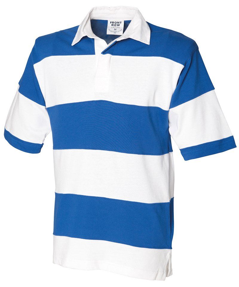 Sewn stripe short sleeve rugby shirt