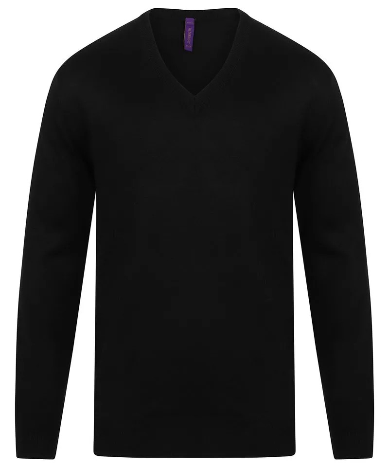 Cashmere touch acrylic v-neck jumper