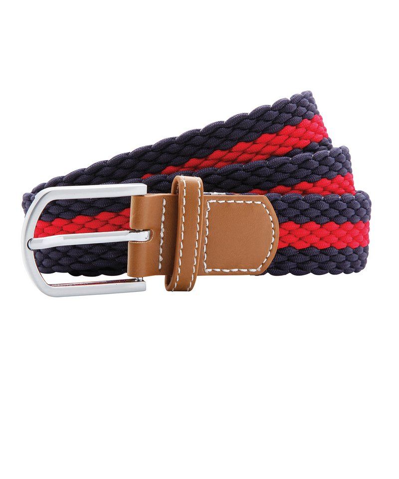 Two-colour stripe braid stretch belt