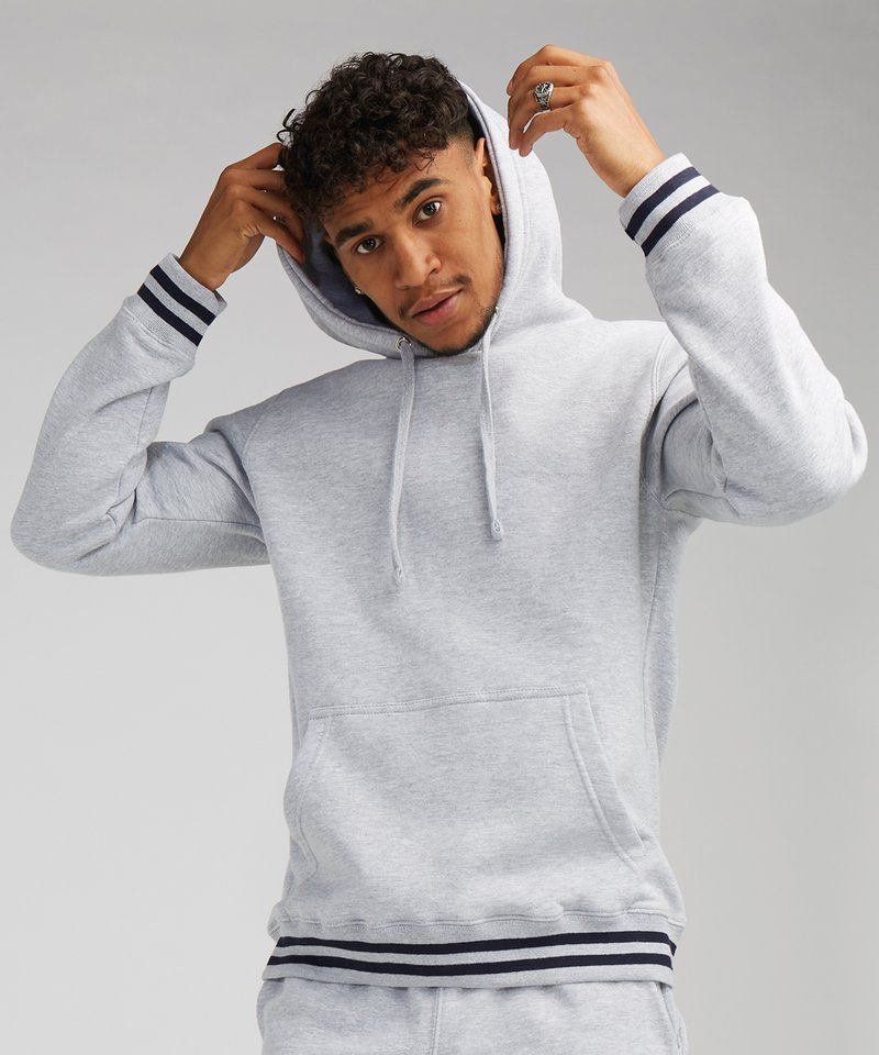 Hoodie with striped cuffs