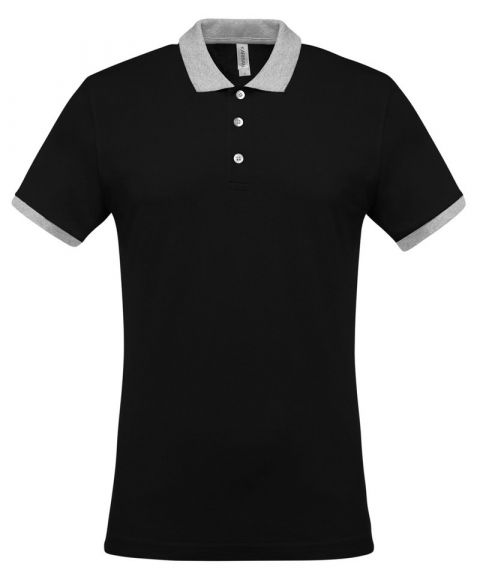 Two-tone piqué polo shirt