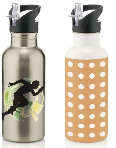 Stainless Steel Water Bottle With Straw 600ml