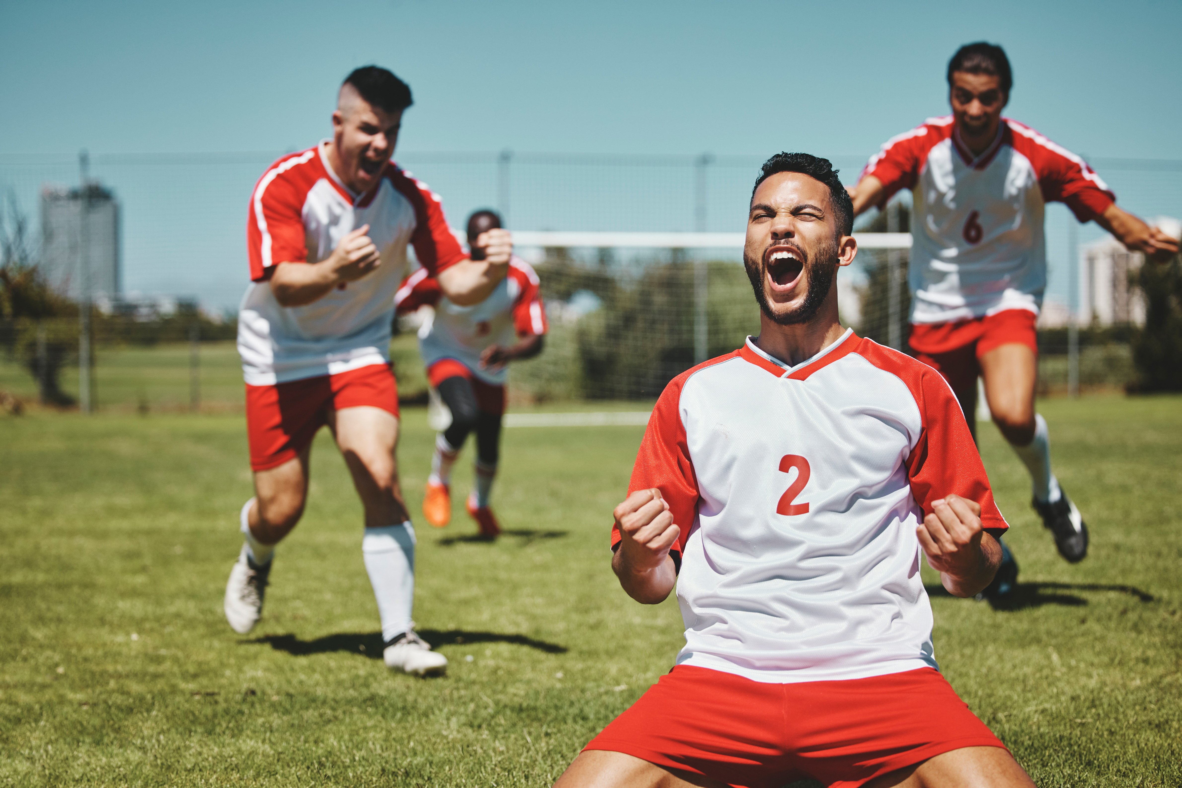 happy football team