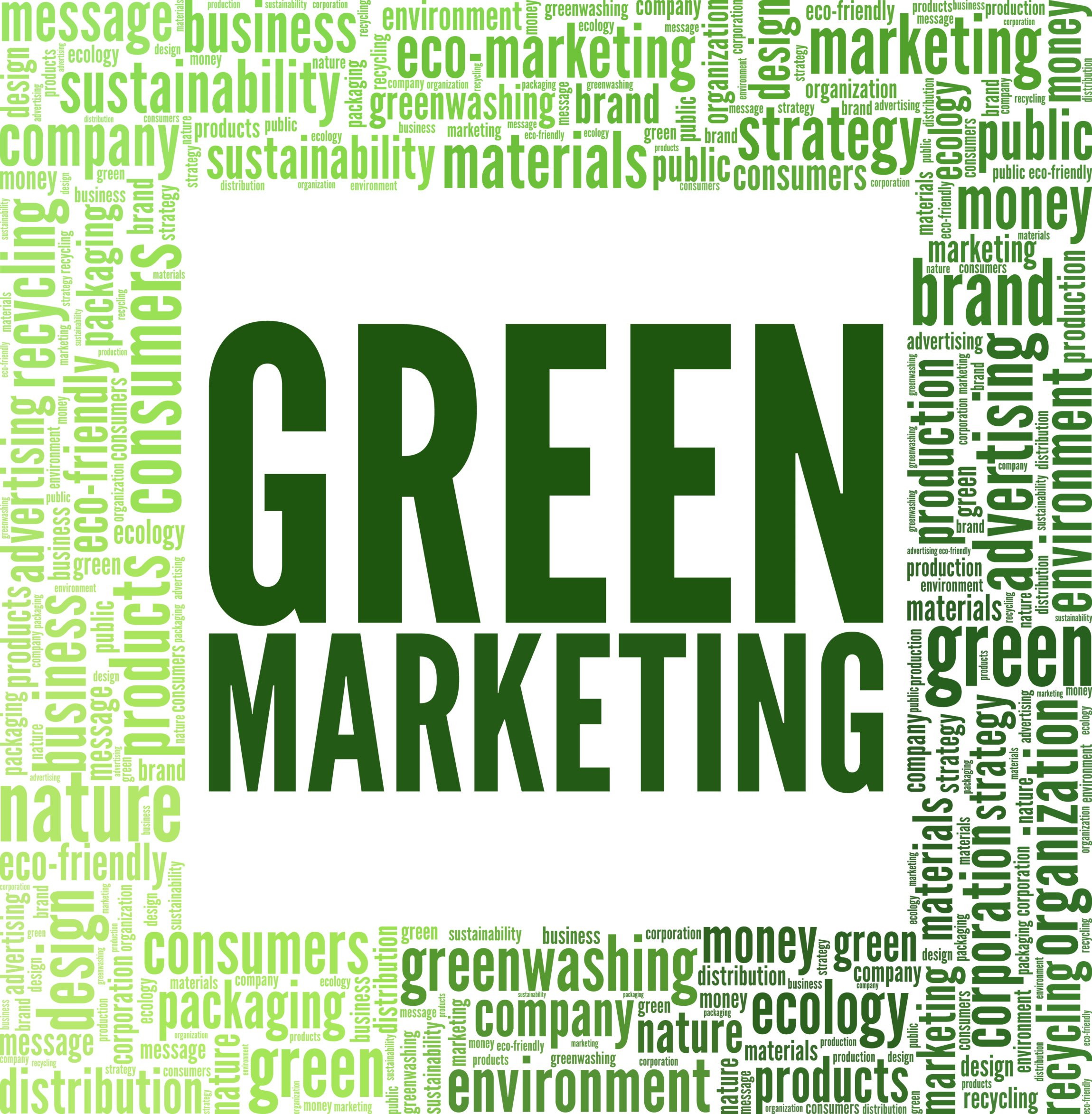 green marketing word cloud